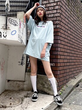 「ベンデイビス」｜「アイテム（帽子）」を使った、えみさん（レディース・160cm）の夏コーディネート