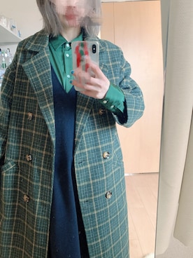 「GRL（グレイル）のアイテム（チェスターコート）」を使った、まなさん（レディース・158cm）の冬コーディネート