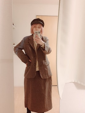 「ABITOKYO（アビトーキョー）のアイテム（ジャケット/アウター）」を使った、まなさん（レディース・158cm）の冬コーディネート