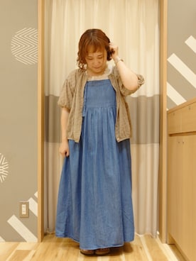 「シア―ブラウス」｜「アイテム（ワンピース/ドレス）」を使った、miki𓆸 𓂂.さん（レディース・154cm）の秋コーディネート