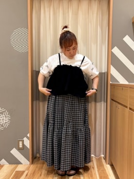 「キャミビスチェ」｜miki𓆸 𓂂.さん（レディース・154cm）の秋コーディネート
