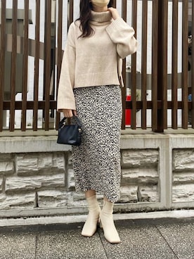 「LVEU.（ラブユ.）のアイテム」を使った、LVEU.さん（レディース・169cm）の冬コーディネート