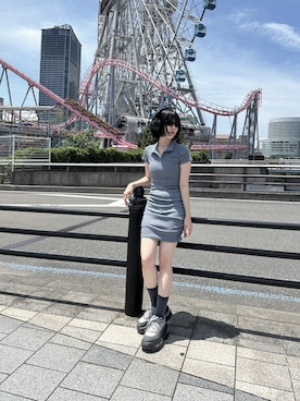 「LVEU.（ラブユ.）のアイテム」を使った、LVEU.さん（レディース・163cm）の夏コーディネート