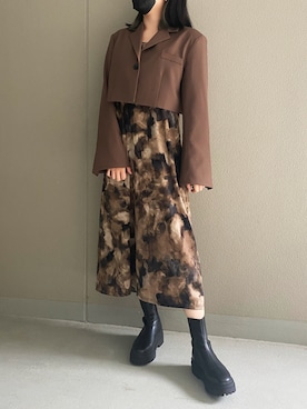 「LVEU.（ラブユ.）のアイテム（ジャケット/アウター）」を使った、LVEU.さん（レディース・163cm）の秋コーディネート