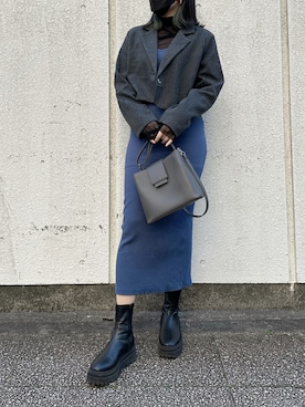 「LVEU.（ラブユ.）のアイテム（ジャケット/アウター）」を使った、LVEU.さん（レディース・163cm）の春コーディネート
