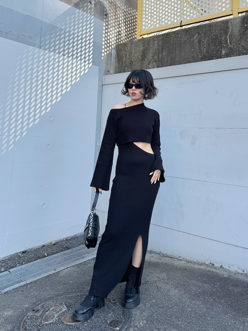 セール】【LVEU.】変形ドッキングニットワンピース / ワンピース