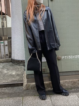 「LVEU.（ラブユ.）のアイテム（ジャケット/アウター）」を使った、LVEU.さん（レディース・154cm）の冬コーディネート