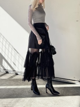 「LVEU.（ラブユ.）のアイテム」を使った、LVEU.さん（レディース・170cm）の春コーディネート