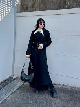 「アイテム（トレンチコート）」を使った、LVEU.さん（レディース・163cm）の秋コーディネート