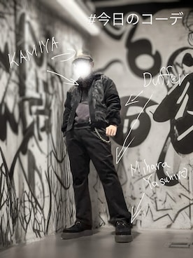 「The DUFFER of ST.GEORGE（ザダファーオブセントジョージ）のアイテム」を使った、ロウタリーさん（メンズ・178cm）の冬コーディネート