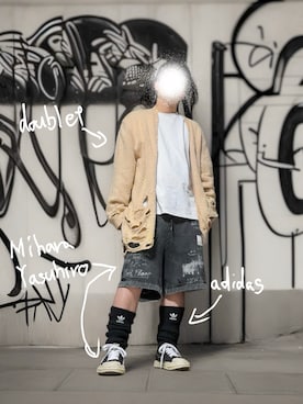 「アイテム（レッグウォーマー）」を使った、ロウタリーさん（メンズ・178cm）の秋コーディネート