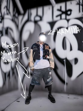 「アイテム（スタジャン）」を使った、ロウタリーさん（メンズ・178cm）の秋コーディネート