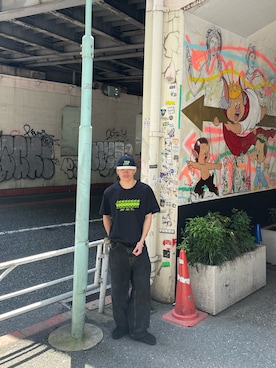 「HUF（ハフ）のアイテム（帽子）」を使った、Ryuichi Kawagishiさん（メンズ・172cm）の夏コーディネート