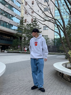 「HUF（ハフ）のアイテム（ニットキャップ/ビーニー）」を使った、Ryuichi Kawagishiさん（メンズ・172cm）の冬コーディネート