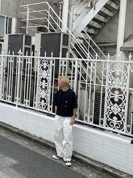 「HUF（ハフ）のアイテム（その他パンツ）」を使った、Ryuichi Kawagishiさん（メンズ・172cm）の夏コーディネート