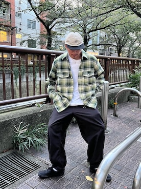 「HUF（ハフ）のアイテム（帽子）」を使った、Ryuichi Kawagishiさん（メンズ・172cm）の秋コーディネート