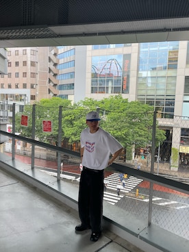 「HUF（ハフ）のアイテム（キャップ）」を使った、Ryuichi Kawagishiさん（メンズ・172cm）の夏コーディネート