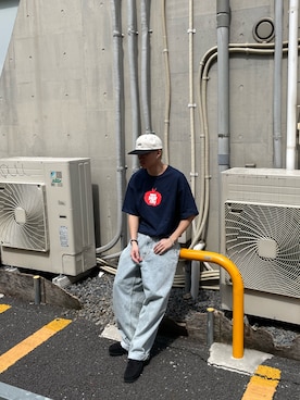 「Clarks（クラークス）のWallabee 2 / メンズ ワラビー2 (ブラックスエード)（モカシン/デッキシューズ）」を使った、Ryuichi Kawagishiさん（メンズ・172cm）の春コーディネート