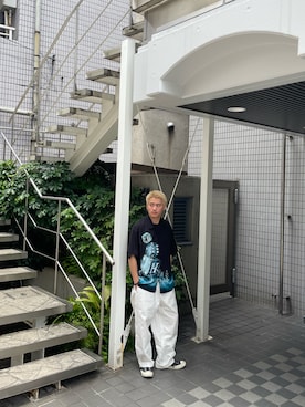 「HUF（ハフ）のアイテム（その他パンツ）」を使った、Ryuichi Kawagishiさん（メンズ・172cm）の夏コーディネート