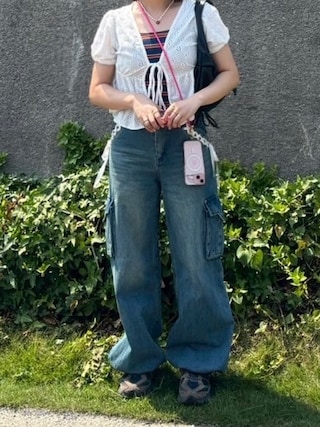 TINA:JOJUN ウエストリボンデニムパンツ ウエストリボン デニムパンツ TINA：JOJUN（デニムパンツ