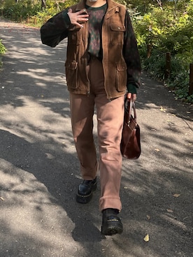 「Dr. Martens（ドクターマーチン）のDr.Martens ドクターマーチン クアッド レトロ 2976 クアッド / QUAD RETRO 2976 QUAD (BLACK POLISHED SMOOTH) 24687001（ブーツ）」を使った、miyo_teさん（レディース・158cm）の秋コーディネート