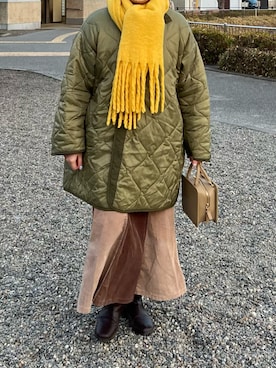 「FREAK'S STORE（フリークスストア）のM-65キルトライナージャケット（ミリタリージャケット）」を使った、miyo_teさん（レディース・158cm）の冬コーディネート