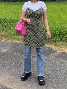 「アイテム（スリッポン）」を使った、miyo_teさん（レディース・158cm・20代）の夏コーディネート