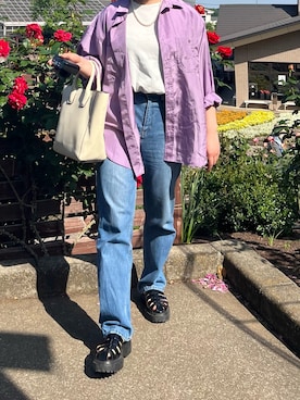 「PUBLUX（パブリュクス）のアイテム（サンダル）」を使った、miyo_teさん（レディース・158cm）の春コーディネート