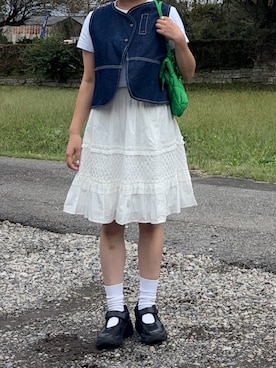 「アイテム（ベスト）」を使った、miyo_teさん（レディース・158cm・20代）の秋コーディネート