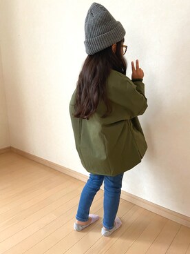 「antiqua（アンティカ）のアイテム（ブルゾン）」を使った、ともさん（キッズ・110cm）の秋コーディネート
