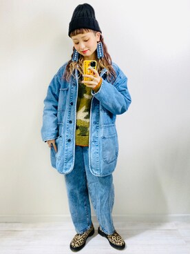 「rps（アールピーエス）のアイテム（帽子）」を使った、moratoriamu.さん（レディース・155cm）の春コーディネート