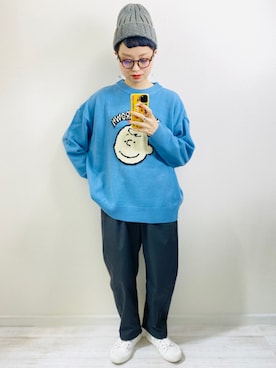 「rps（アールピーエス）のアイテム（帽子）」を使った、moratoriamu.さん（レディース・155cm）の冬コーディネート