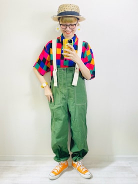 「MERLOT（メルロー）のアイテム（帽子）」を使った、moratoriamu.さん（レディース・155cm）の夏コーディネート