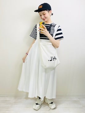 「yield（イールド）のアイテム」を使った、moratoriamu.さん（レディース・155cm）の春コーディネート