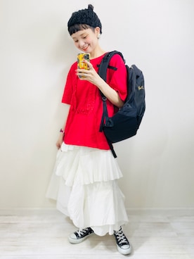 「BEAMS BOY（ビームスボーイ）のアイテム（ヘアバンド）」を使った、moratoriamu.さん（レディース・155cm）の春コーディネート