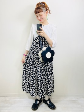 「rps（アールピーエス）のセーラーカラー７分袖ブラウス（シャツ/ブラウス）」を使った、moratoriamu.さん（レディース・155cm）の夏コーディネート