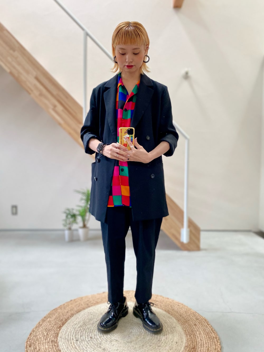 UN3D. ダブル ブレステッド ジャケット 38 グリーン オーバーサイズ 緑