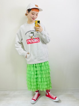 「yield（イールド）のアイテム」を使った、moratoriamu.さん（レディース・155cm）の春コーディネート