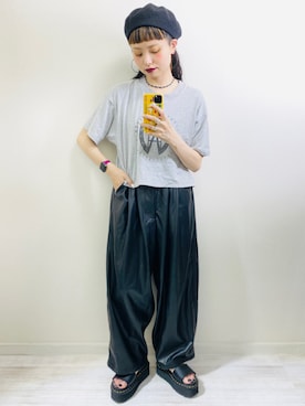 「Fun & Daily（ファンアンドデイリー）のアイテム（ピアス（両耳用））」を使った、moratoriamu.さん（レディース・155cm）の春コーディネート