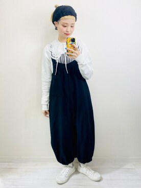 「BEAMS BOY（ビームスボーイ）のアイテム（ヘアバンド）」を使った、moratoriamu.さん（レディース・155cm）の春コーディネート