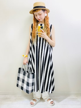 「MR.BOHO（ミスターボーホー）のアイテム」を使った、moratoriamu.さん（レディース・155cm）の夏コーディネート