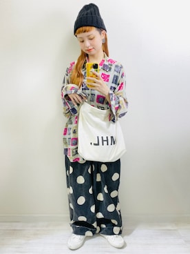 「rps（アールピーエス）のアイテム（帽子）」を使った、moratoriamu.さん（レディース・155cm）の夏コーディネート