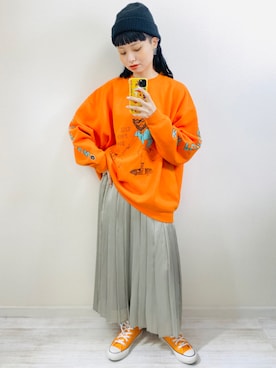「MERLOT（メルロー）のアイテム（ピアス（両耳用））」を使った、moratoriamu.さん（レディース・155cm）の春コーディネート