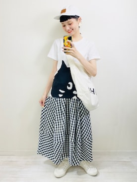 「yield（イールド）のアイテム」を使った、moratoriamu.さん（レディース・155cm）の夏コーディネート