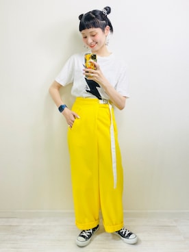 「mici（ミチ）のアイテム」を使った、moratoriamu.さん（レディース・155cm）の夏コーディネート