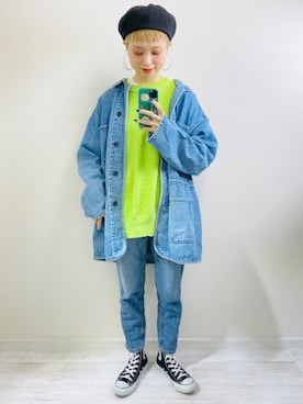 「URBAN RESEARCH（アーバンリサーチ）のアイテム（ハンチング/ベレー帽）」を使った、moratoriamu.さん（レディース・155cm）の冬コーディネート