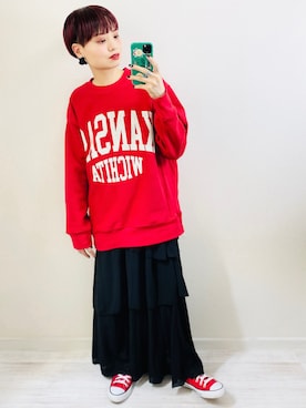 「MERLOT（メルロー）のアイテム（ピアス（両耳用））」を使った、moratoriamu.さん（レディース・155cm）の秋コーディネート