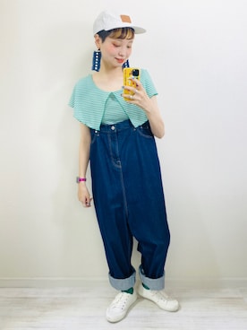 「yield（イールド）のアイテム」を使った、moratoriamu.さん（レディース・155cm）の夏コーディネート