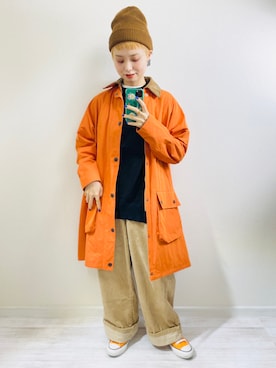 「アイテム（ピアス（両耳用））」を使った、moratoriamu.さん（レディース・155cm）の秋コーディネート