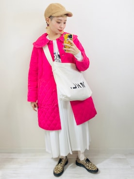 「ほめられ本命コーデ」｜「アイテム（その他アウター）」を使った、moratoriamu.さん（レディース・155cm）の冬コーディネート